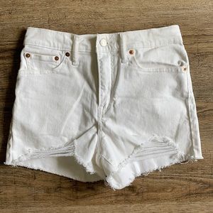 Levi’s White High Rise Jean Shorts